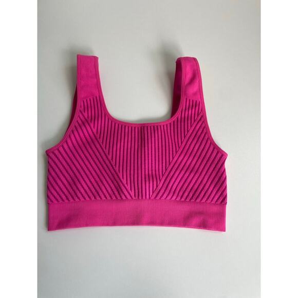 FABLETICS SPORT BRA SEAMLESS HOT PINK REVERSIBLE SZ S GYM PILATES ATHLEISURE - Picture 4 of 16